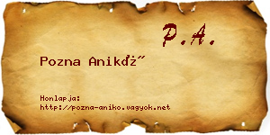 Pozna Anikó névjegykártya