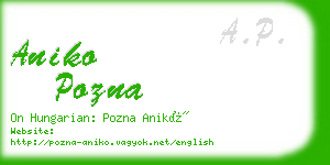 aniko pozna business card